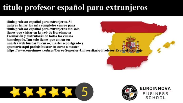 Curso homologado de español para extranjeros: Formación de profesor