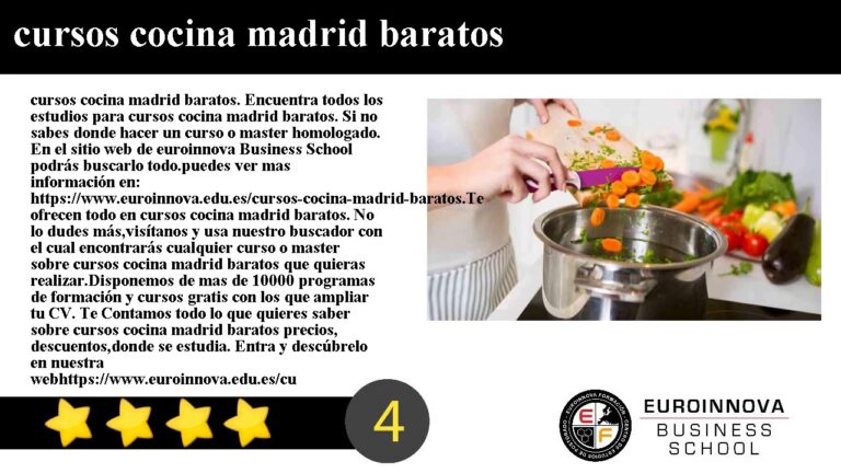 Los mejores cursos de cocina baratos en Madrid