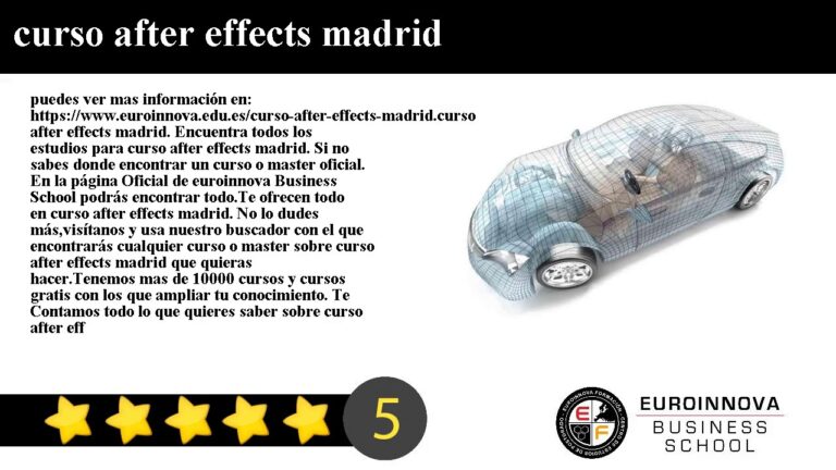 Curso After Effects en Madrid: Aprende de forma &oacute;ptima y concisa