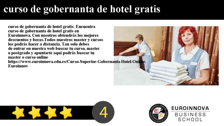 Curso de Gobernanta Gratis: Mejora Tu Carrera Profesional