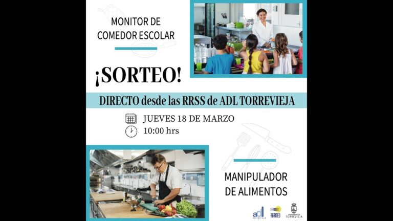Curso gratuito de monitor de comedor escolar para desempleados