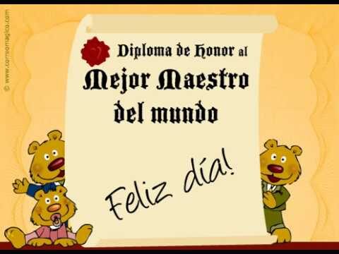 Premio al Mejor Profesor: Diploma de Reconocimiento