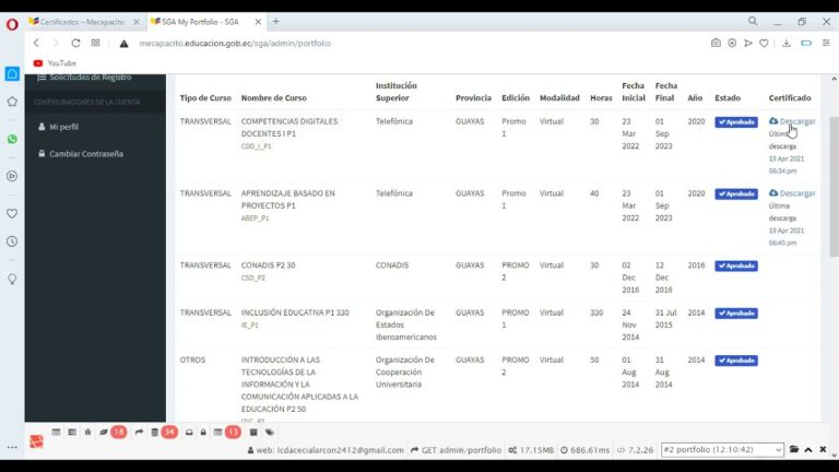 Cómo identificar los cursos realizados